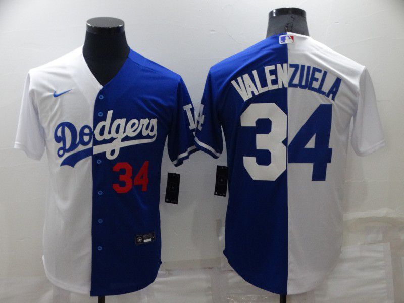 Men Los Angeles Dodgers 34 Valenzuela white blue Game Nike 2022 MLB Jersey